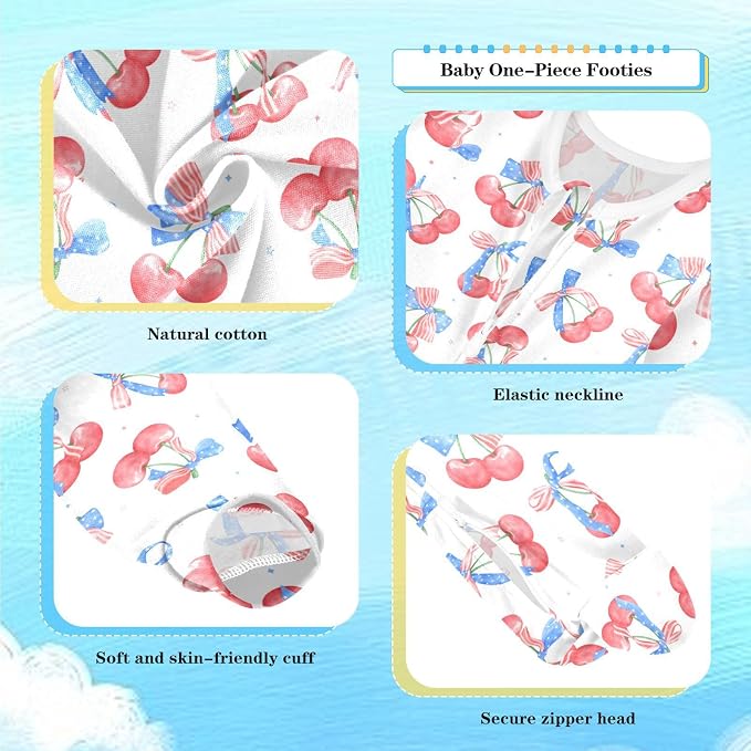 Baby Sleepers For Girl Boys Newborn Baby Play One-Piece Footies For 0-24 Months - Image 5