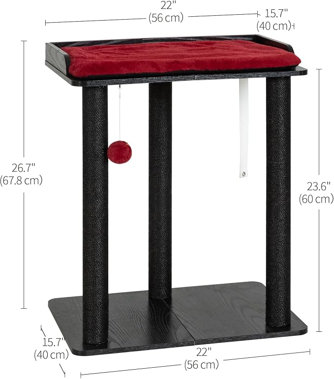FourFurPets 26.7in Large Cat Tree Tower Condo, Cat Scratch Posts - Image 5