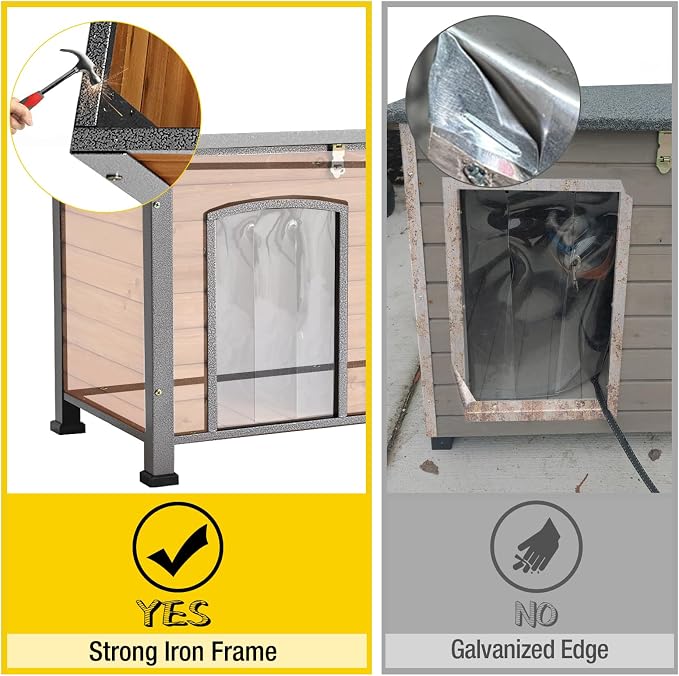 Aivituvin Dog House Outdoor & Indoor Unique All-Around Iron Frame Dog Kennel - Image 2