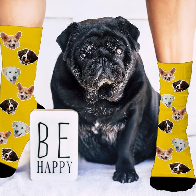 Artsadd Custom Face Socks for Women Men Cat Dog Lovers, Customized Unisex Funny - Image 5