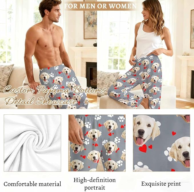 Custom Couple Pajama Pants Sock - Image 6