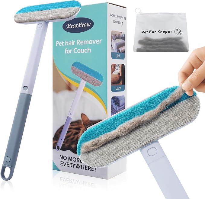 Pet Hair Removal Brush for Couch, Washable Lint Cleaner for Dog and Cat Hair by MecoMeow
