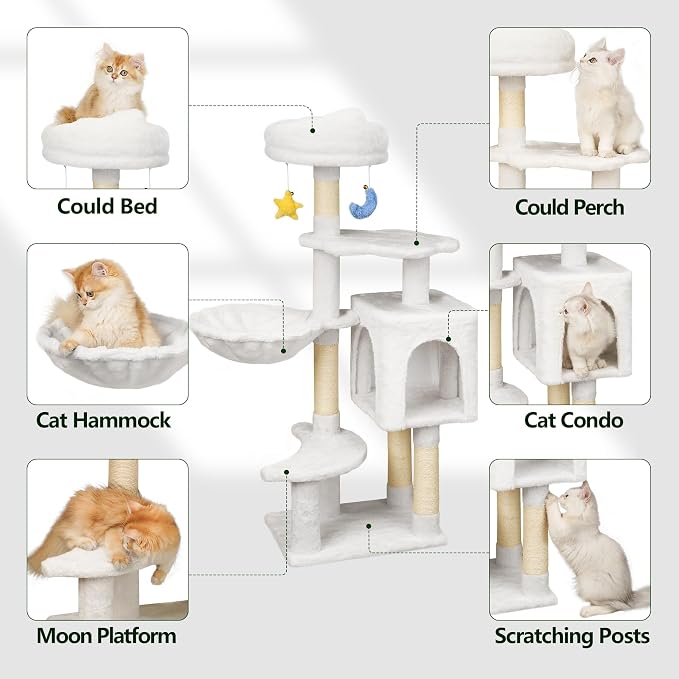 43-Inch Cat Tree, Cute Cloud Cat Tree - Image 2