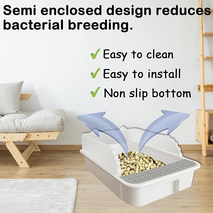 Open Cat Litter Box with High Side, Heightening Anti-Splashing Cats Litter Pan - Image 8