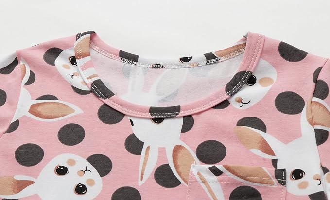 Mud Kingdom Little Girls Dresses Cotton Summer Holiday Cute Cat Dress Short - Image 3