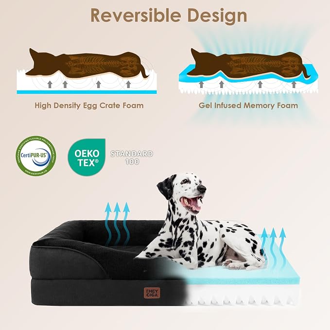 EHEYCIGA Orthopedic XL Dog Bed for Large Sized Dog, Waterproof Liner & Washable - Image 4