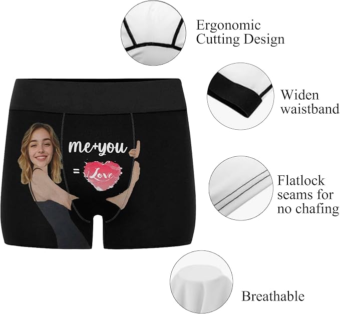 M YESCUSTOM Custom Faces Funny Short Briefs Gift - Image 5