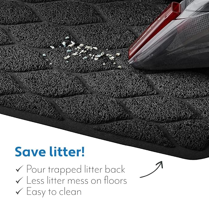 MIGHTY MONKEY Waterproof BPA Free Cat Litter Box Trapping Mat, Easy Clean Floors - Image 5