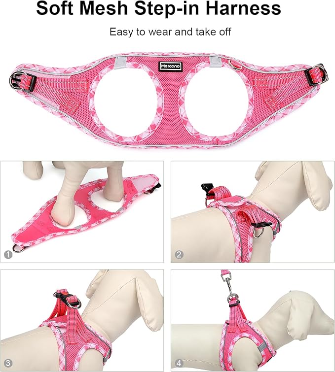 Mercano Soft Mesh Dog Harness and Leash Set, No-Chock Step-in Reflective - Image 5