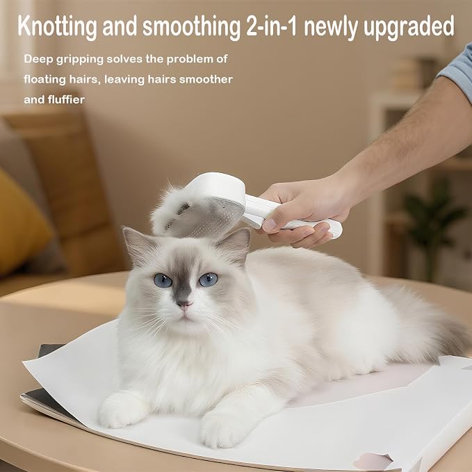2-in-1 Pet Deshedding Brush Cat Dematting Comb - Image 6