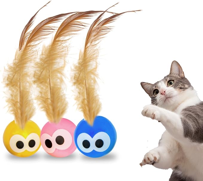 Bouncy Tails 3-Pack Cat Ball Toy by Bouncy+Tails