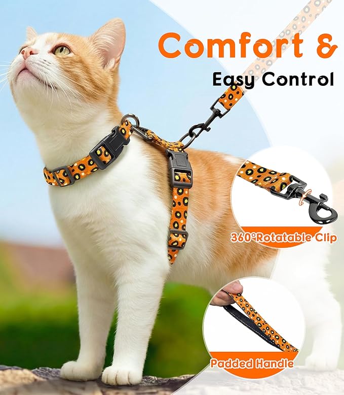 Halypet 2-Pack Cat Harness and Leash Set, Escape Proof 3-in-1 Adjustable Harness - Image 6