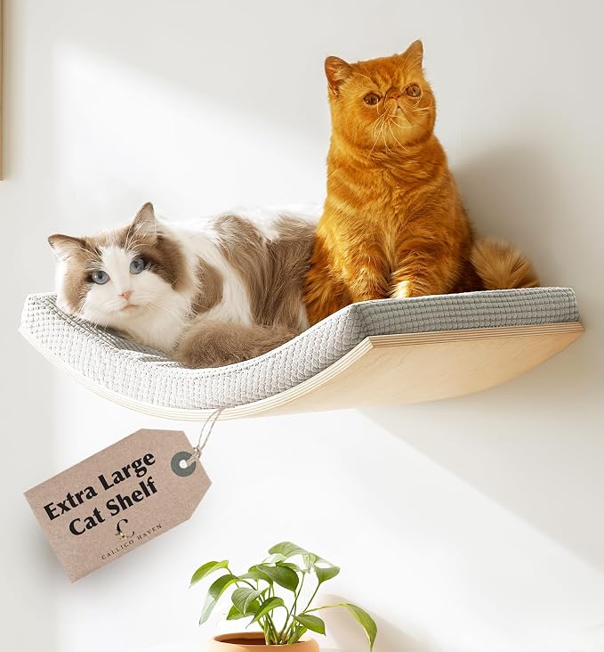 Extra Large 23.6”×14.6” CALLICO HAVEN- Stylish Cat Wall Shelves by CallicoHaven