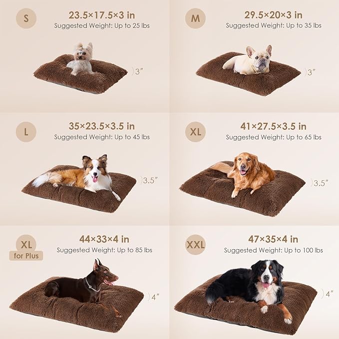 EHEYCIGA Fluffy Dog Crate Bed for Large Dogs, Plush Faux Fur Crate Pad - Image 2