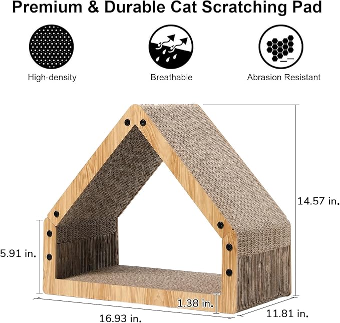 FUKUMARU Cat Scratcher House, Cozy Cardboard Design, Safe and Secure - Image 2