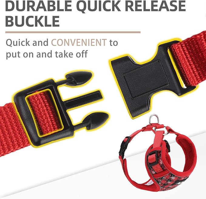 PUPTECK Christmas Small Dog Harness and Leash Set, No Pull Adjustable Puppy Cat - Image 4