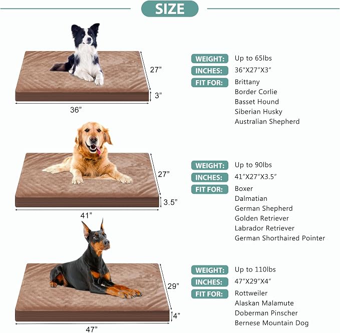 Waterproof XL Dog Beds Large Sized Dog, Orthopedic Washable Crate Pad 42 inch - Image 6