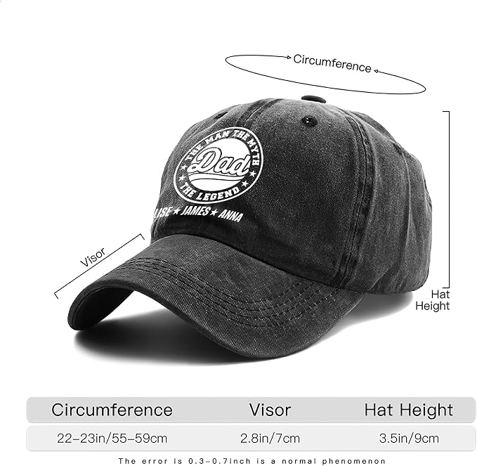 Personalized Vintage Washed Denim Dad Hat, Custom Baseball Cap - Image 8