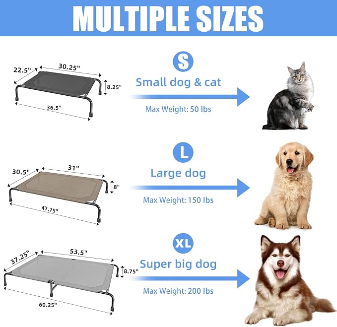 Simple Trending Raised Dog Bed for Small Dogs, Waterproof Elevated Dog Cot - Image 7