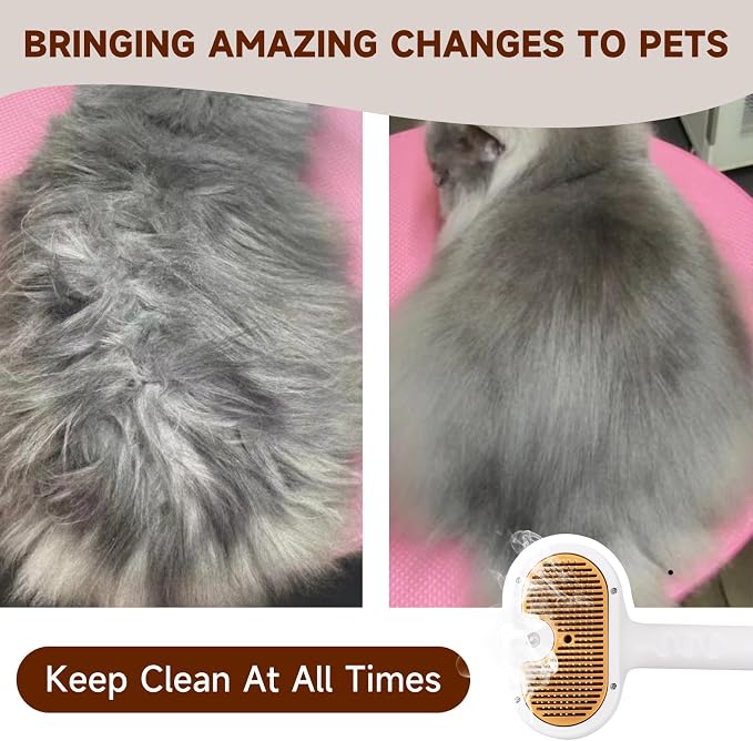 Pet Steam Brush for Dog & Cat–3-in-1 Spray Hair Removal Comb–Steam Brush for - Image 8