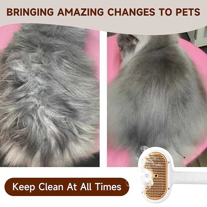 Pet Steam Brush for Dog & Cat – shower bath brush – Steam for Shedding & - Image 8