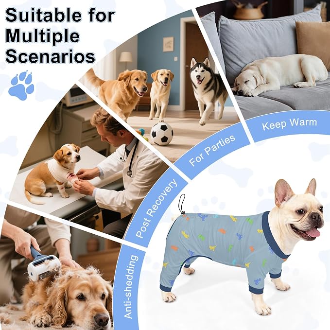 Bienbee Dog Pajamas, 4 Pack Dog Recovery Suit Shedding Suit Cute Soft Puppy - Image 7