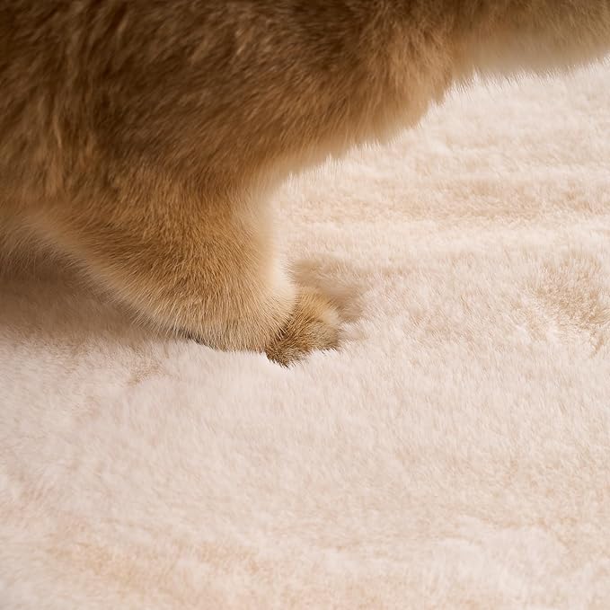 SHENGOCASE Round Faux Rabbit Fur Pet Bed Kneading Cushion, 16 inches, Cat Tree - Image 4