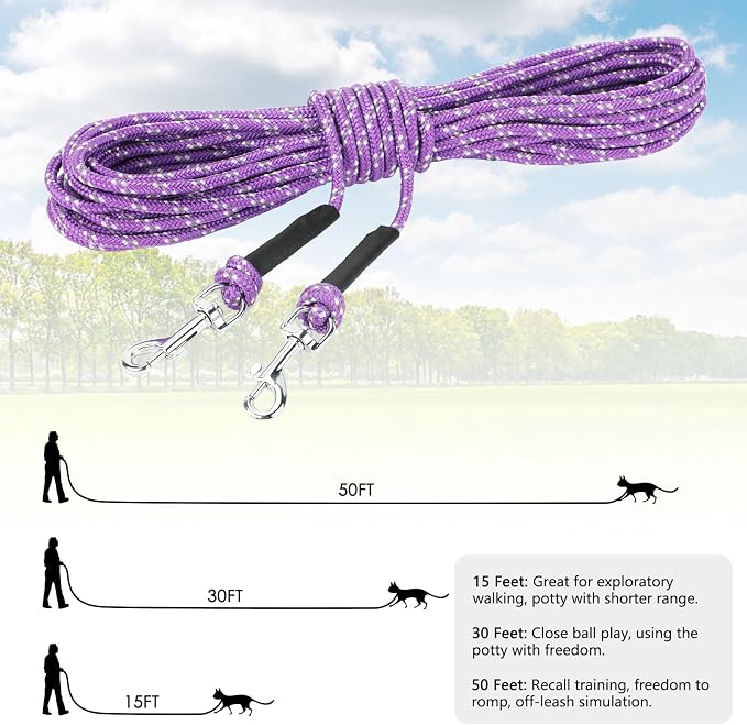 Rypet Reflective Cat Long Leash - 15 FT Escape Proof Walking Leads Yard Long - Image 2