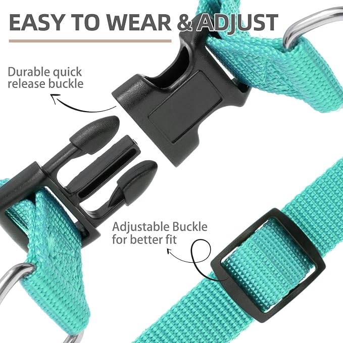 PUPTECK No Pull Dog Harness Soft Adjustable Basic Nylon Step in Puppy Halter - Image 3