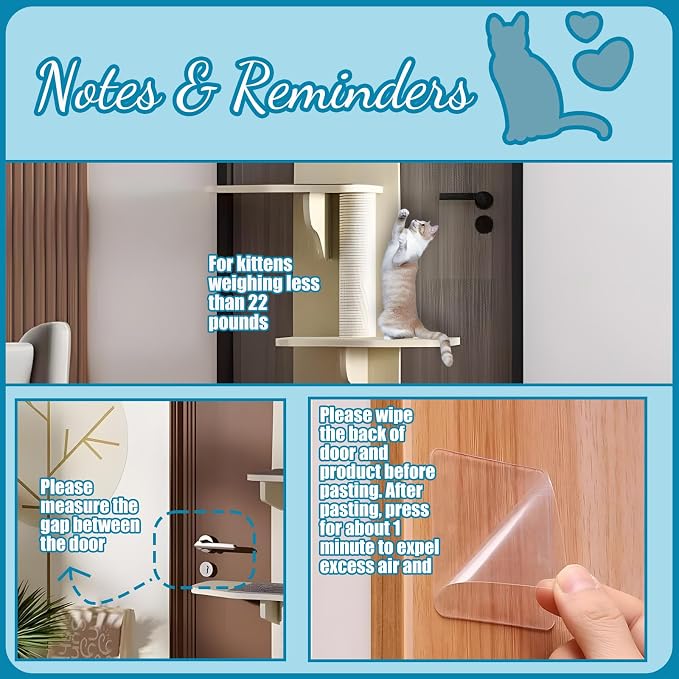 Door Hanging Cat Shelf, 67 Inch Over The Door Cat Tree, 4 Levels of Jumpable - Image 5