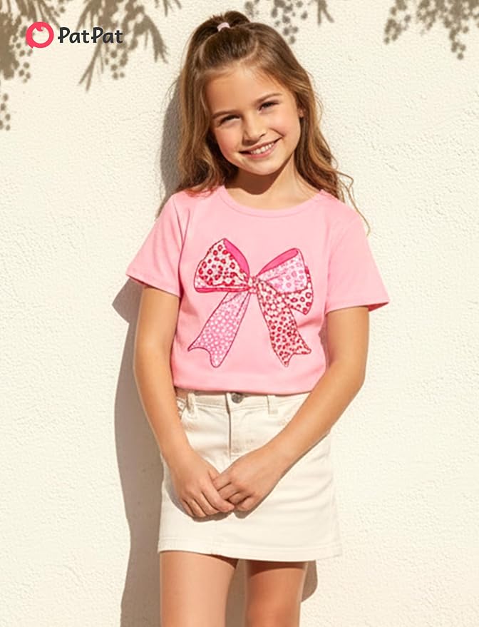 PATPAT Girls Crewneck Short Sleeve Graphic Tees Animal Print Shirts Cute Summer - Image 2