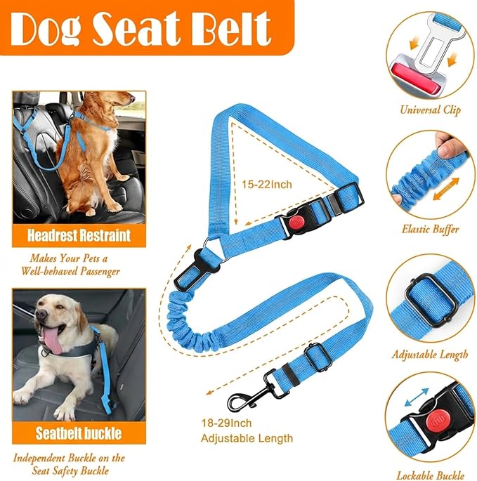 No Pull Dog Harness, Collar & Leash Set | Includes Dog Seat Belt, Collapsible - Image 7
