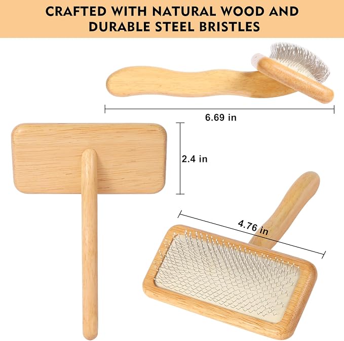 Dog Slicker Brush for Shedding & Grooming - Image 3