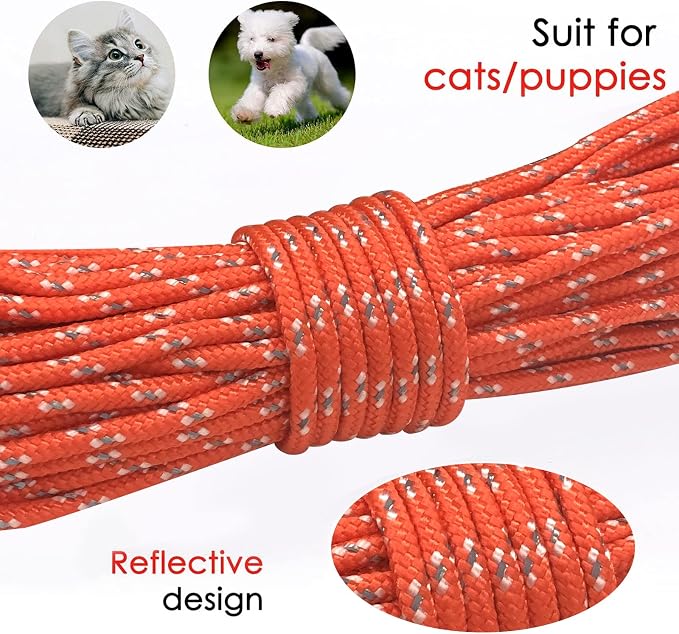 Rypet Reflective Cat Long Leash - 30 FT Escape Proof Walking Leads Yard Long - Image 5
