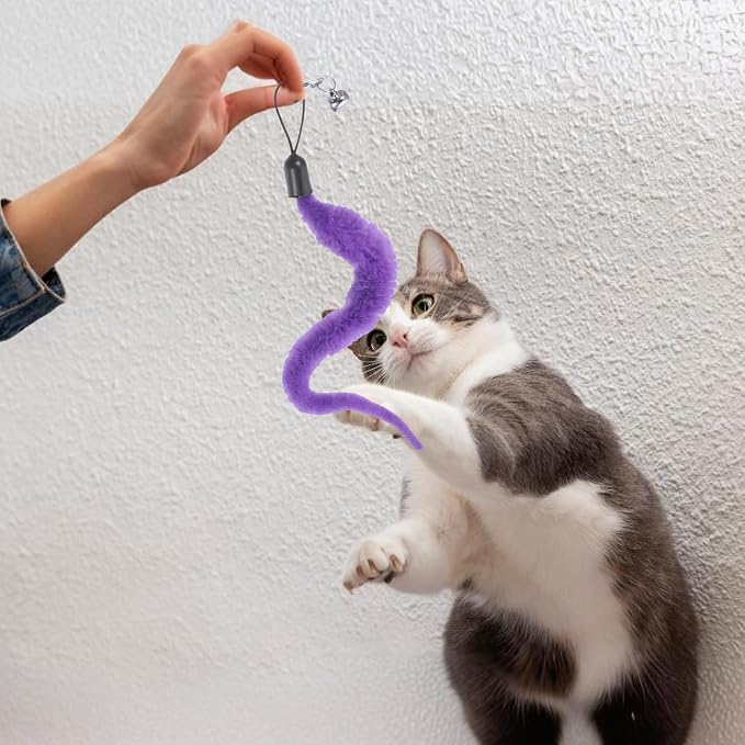 10 Packs Cat Worm Toy Refills Cat Wand Replacement Worms Interactive Cat Wand - Image 4