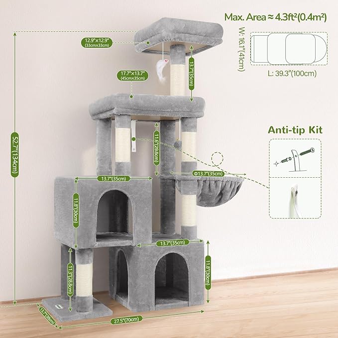 Globlazer Cat Tree Tower with 2 Cat Condos - Image 6