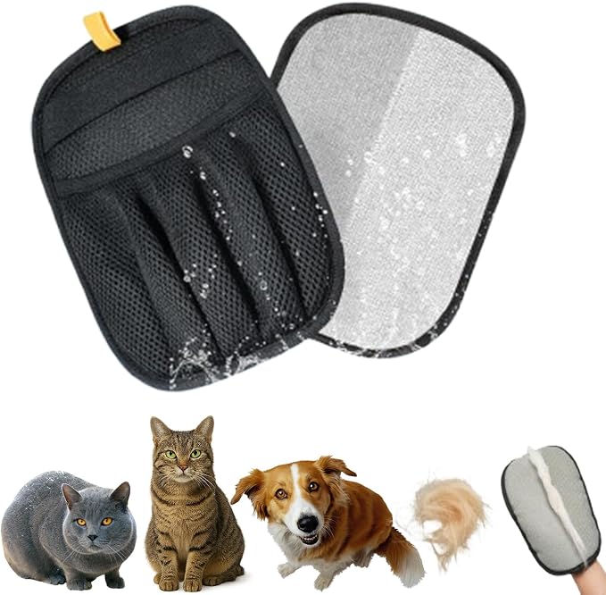 Pet Hair Removal Glove for Cats & Dogs, Upgraded Five-Finger Electrostatic Pet by Unknown