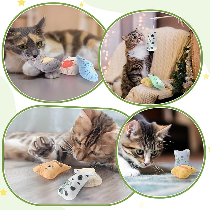 Gejoy 20 Pieces Catnip Toys for Indoor Cat Plush Kitten Cat Chew Toys Catnip - Image 6
