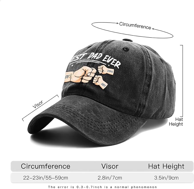 Personalized Vintage Washed Denim Dad Hat, Custom Baseball Cap - Image 7
