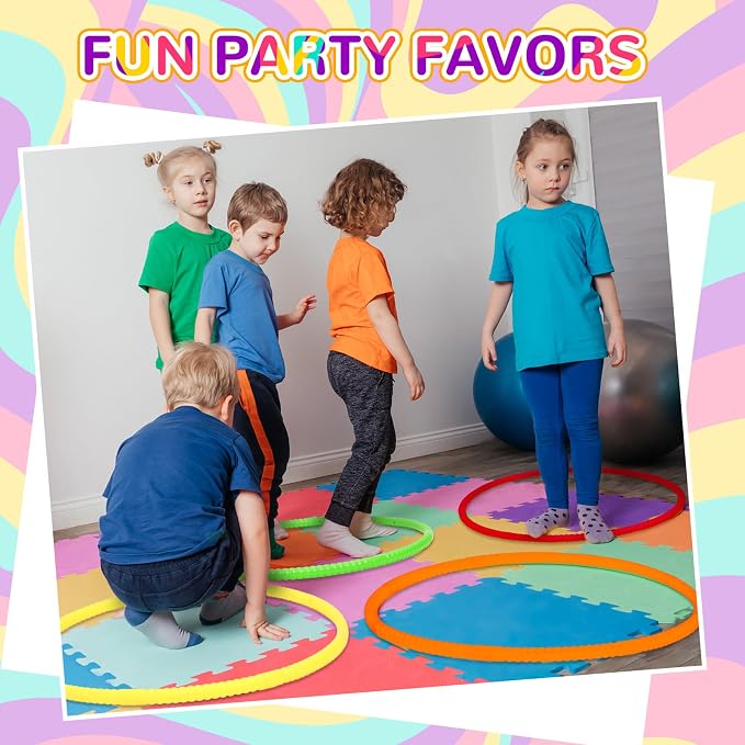 Sratte 12 Pcs Toy Hoop for Kid Detachable Adjustable Toy Hoop Colored Exercise - Image 6