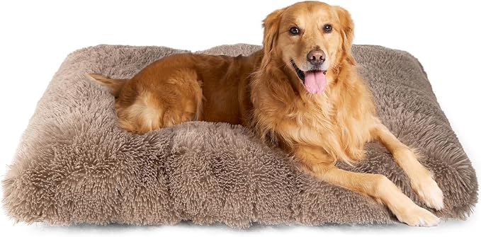 EHEYCIGA Fluffy Dog Crate Bed for Extra Large Dogs, Plush Faux Fur Crate Pad by EHEYCIGA