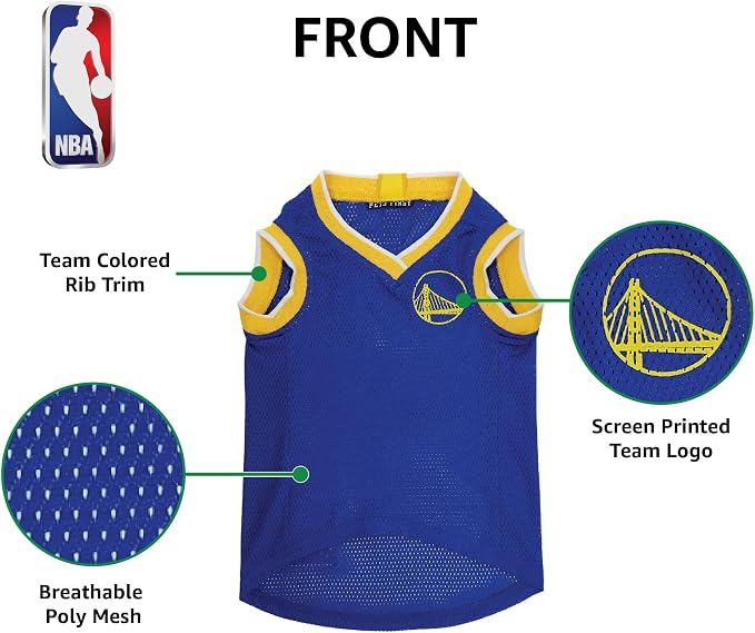 Pets First NBA GOLDEN STATE WARRIORS DOG Jersey, Medium - Image 6