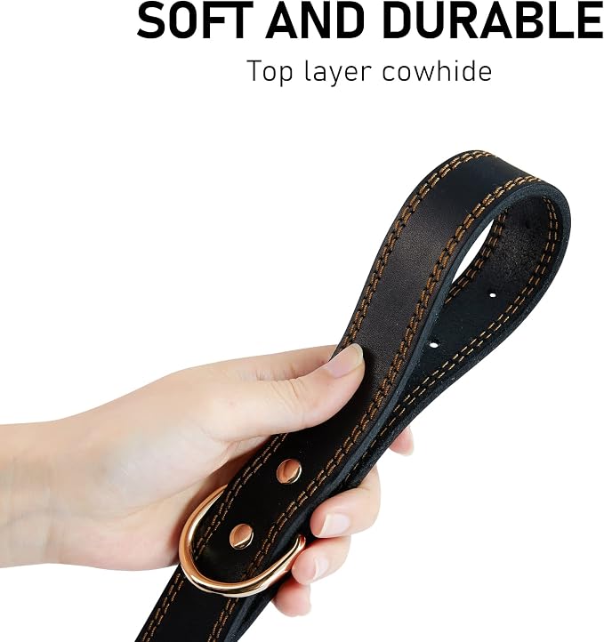Genuine Leather Dog Collar, Heavy Duty Wide Dog Collar - Image 4