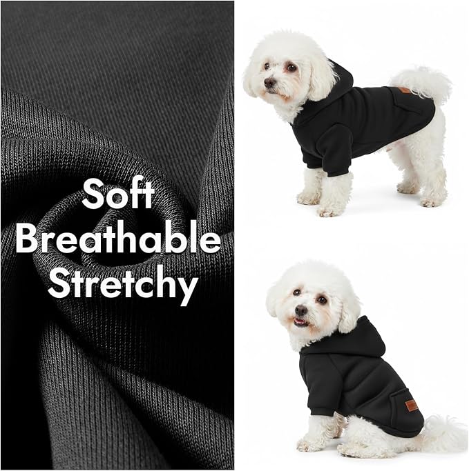2 Pack Dog Hoodie Warm Hood Dog Sweater Cold Weather Small Dogs Sweatshirt - Image 5