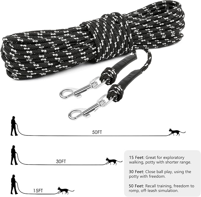 Rypet Reflective Cat Long Leash - 15 FT Escape Proof Walking Leads Yard Long - Image 3