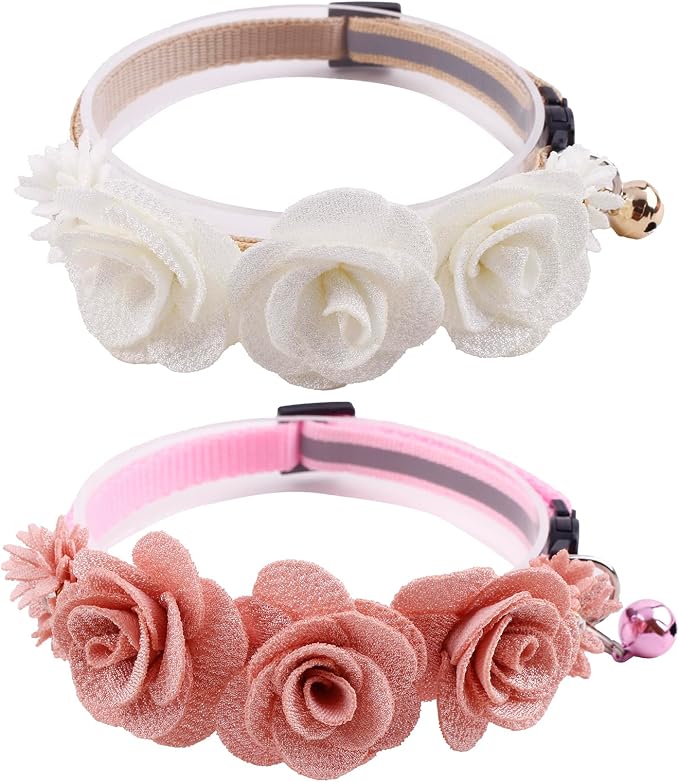2 Pack Cat Collar Pink Floral - Image 7