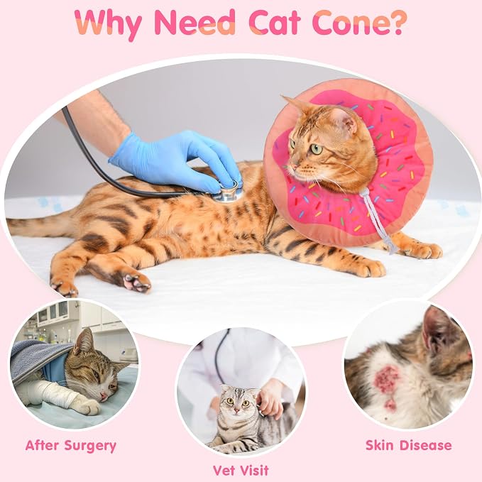 BEAUTYZOO Cat Cone Collars Soft, Cat Recovery E Collars After Surgery to Stop - Image 2