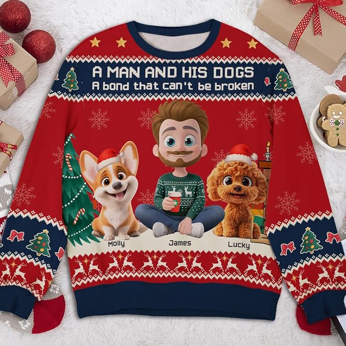 Wrappiness A Girl And Her Dog Christmas Sweatshirt - Image 3