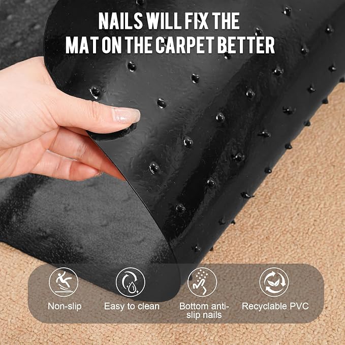 Uross Carpet Protector for Pets -3.6FT Black Round Corner Plastic Under Door - Image 6