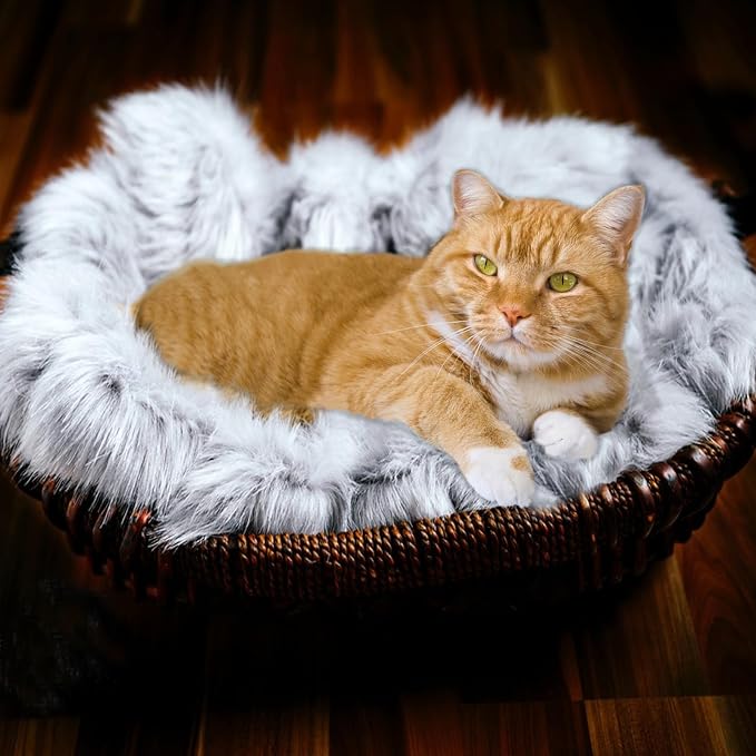 Self Warming Dog Cat Bed Mat 19.6x31.4 inch, Washable Soft Plush Faux Fur - Image 7